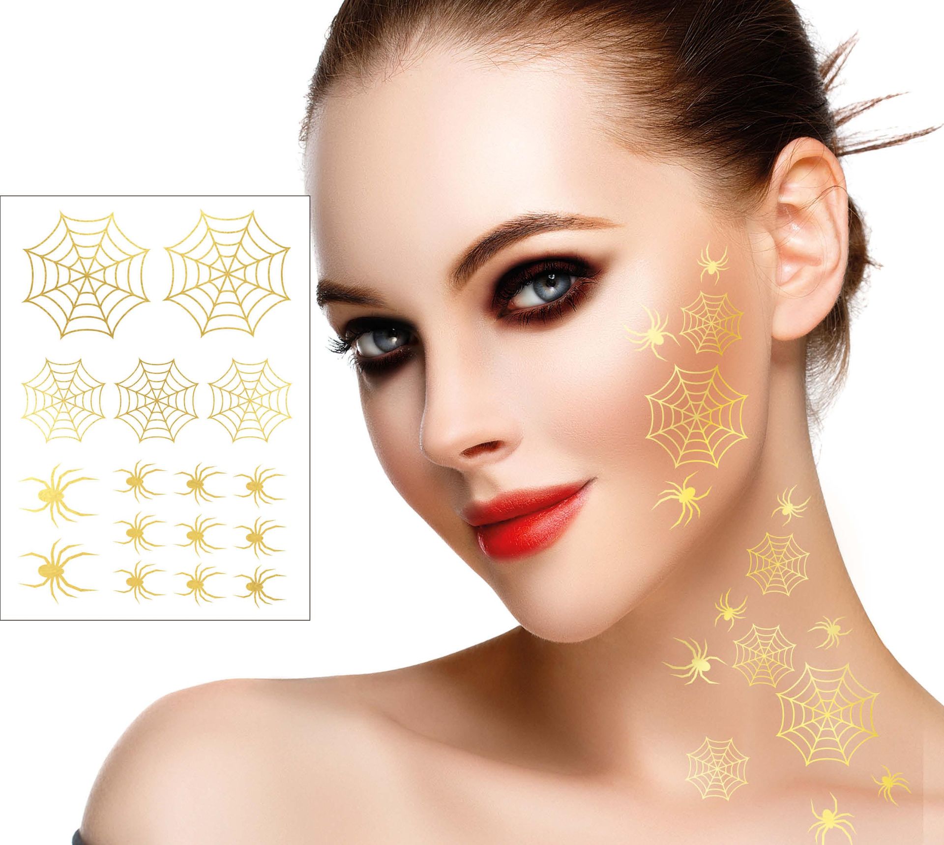 Tattoos spinnen spinnenweb goud halloween