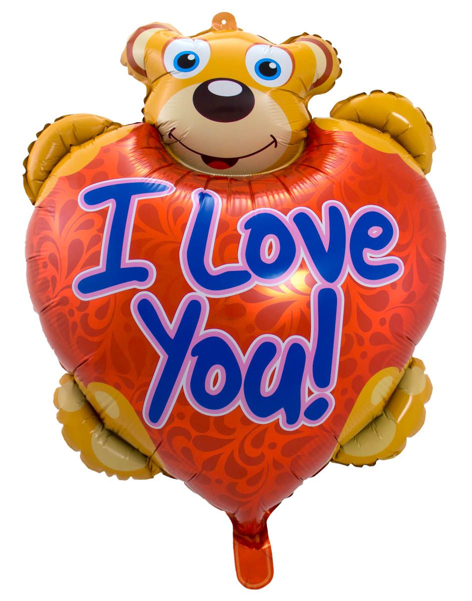 Teddybeer I love You hart folieballon