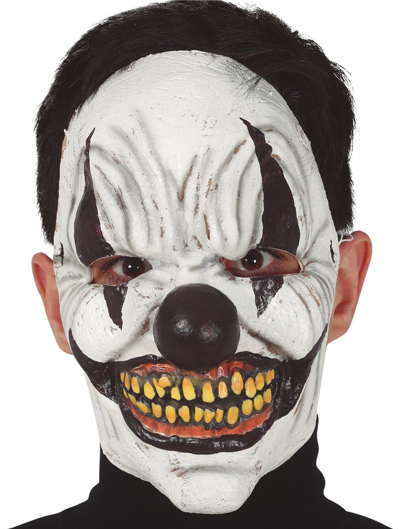 Terror clown masker zwart wit