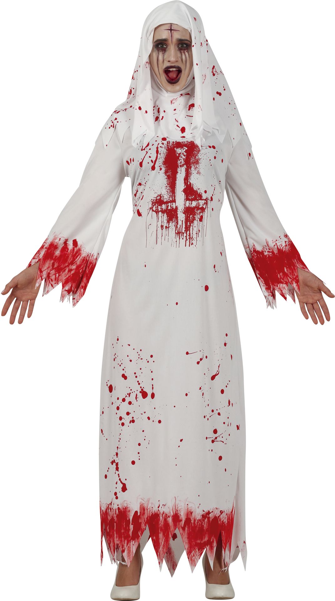 The Nun bebloede jurk met kap