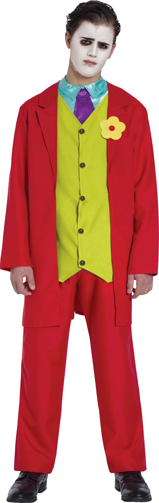 Tiener Joker Kostuum Rood 14-16 Jaar