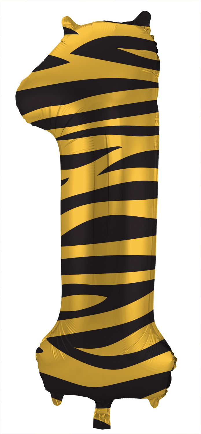 Tijger Print Cijfer 1 Folieballon