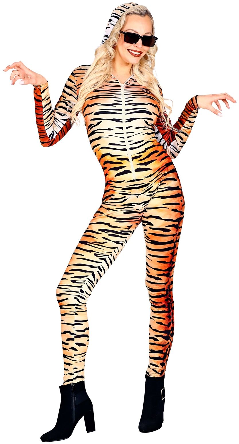 Tijgerprint catsuit vrouw