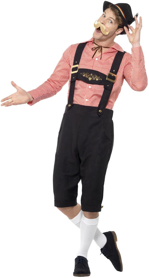 Tirolen lederhose heren rood
