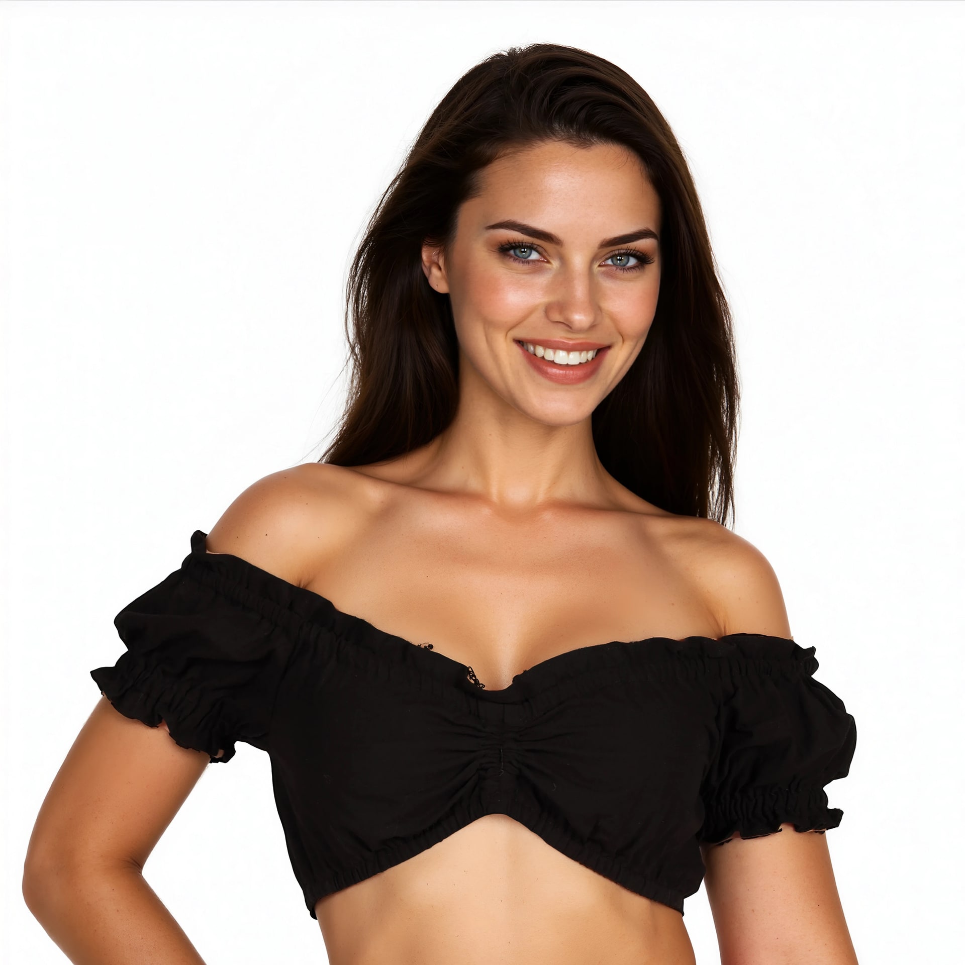 Tiroler Blouse Zwart Dames Oktoberfest