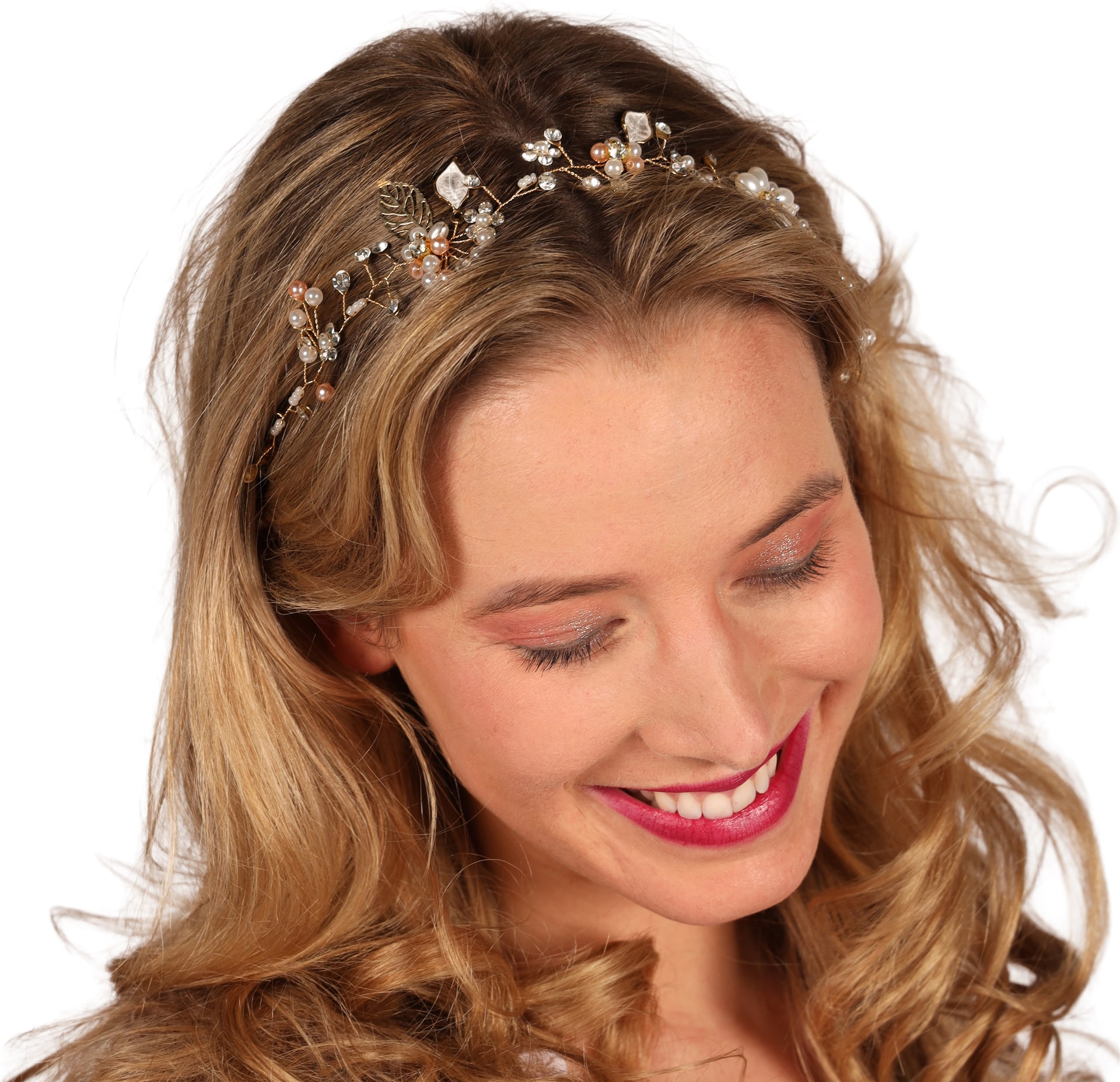 Tiroler Haarband Goud Zilver Parels Bloemen Dames