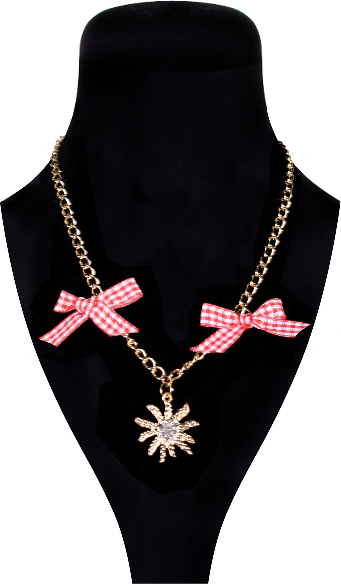 Tiroler Halsketting Goud Edelweiss Strass Oktoberfest