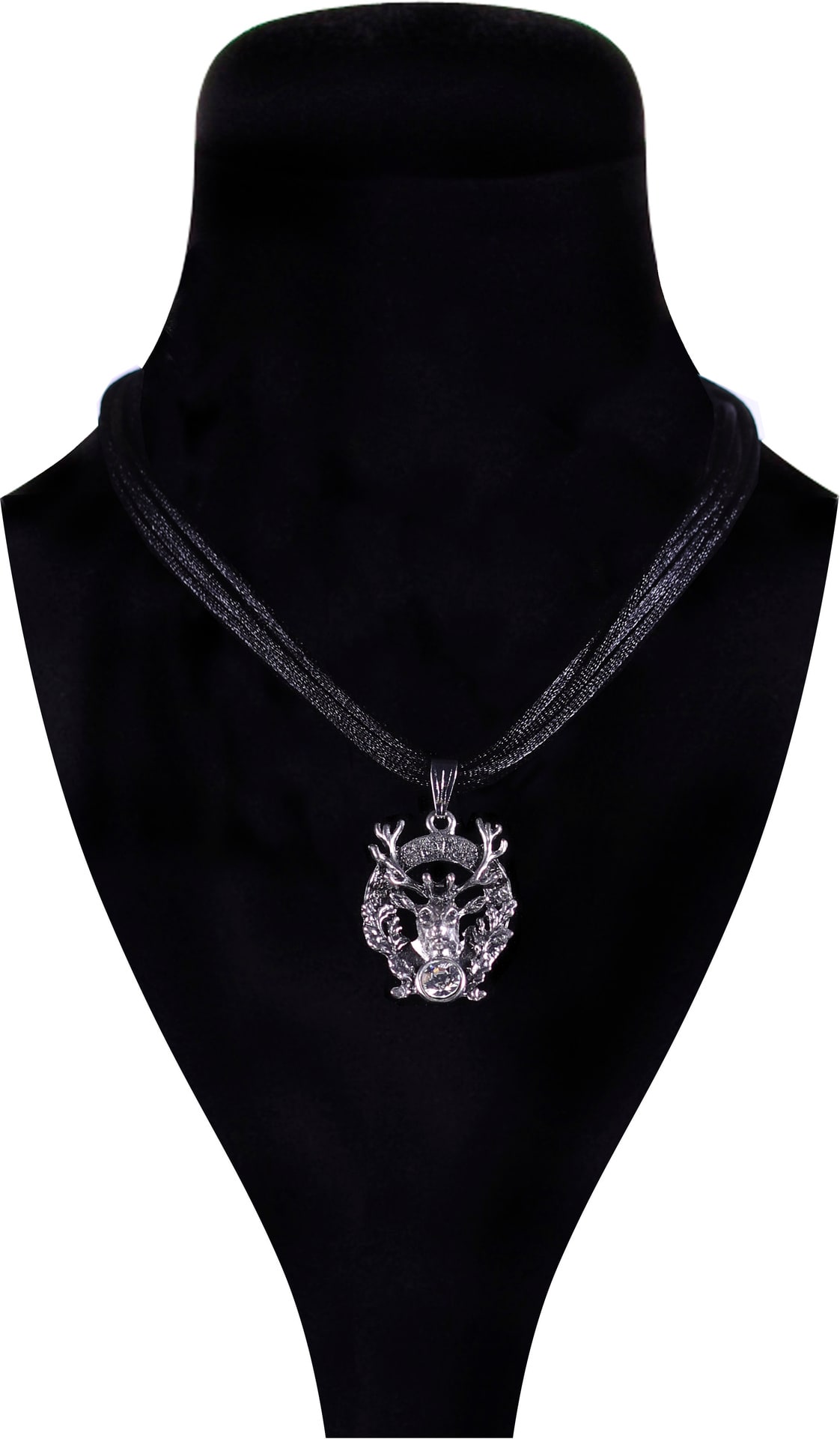 Tiroler Halsketting Hert Zwart Zilver Oktoberfest