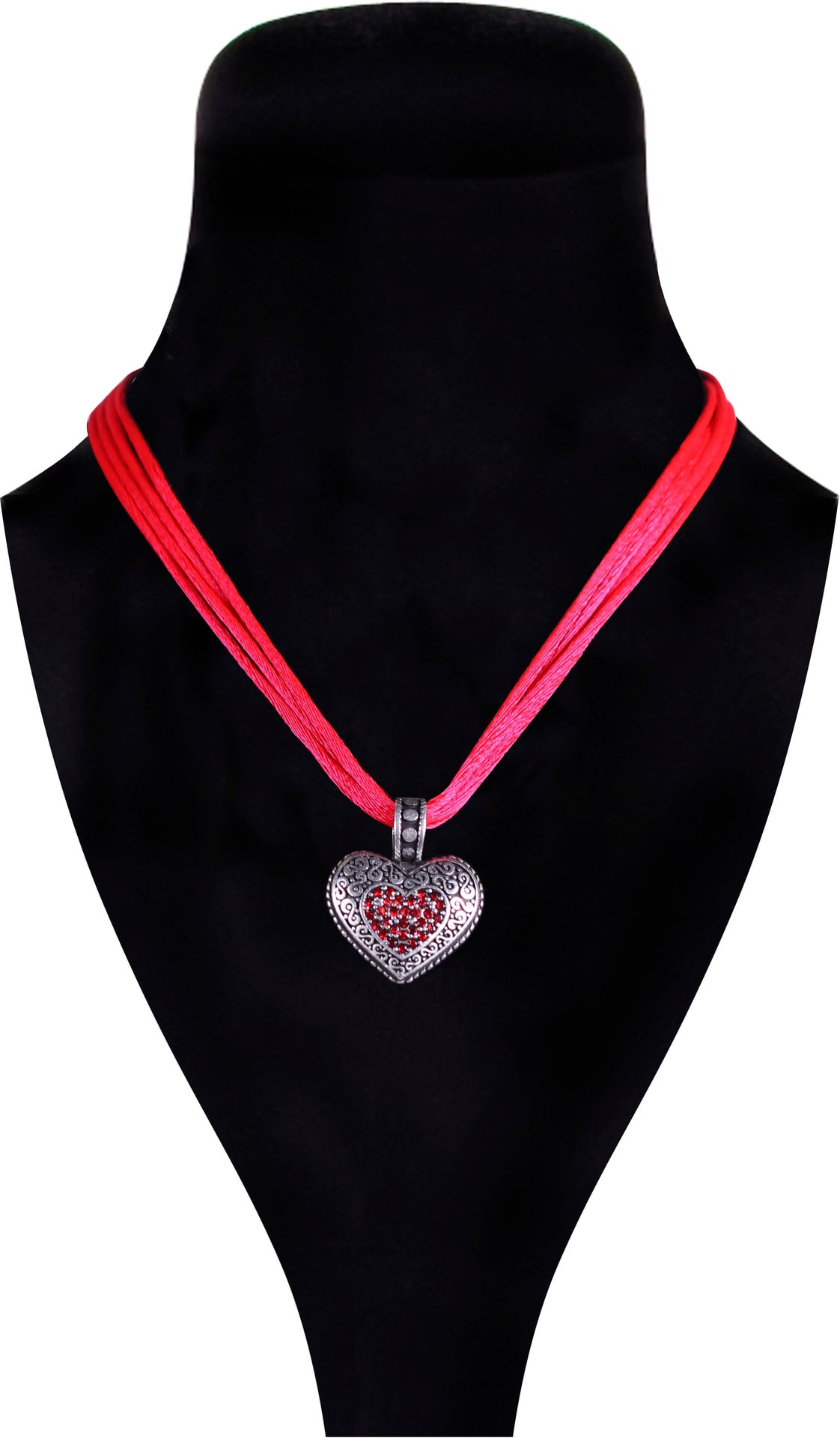 Tiroler Halsketting Rood Hart Strass Oktoberfest