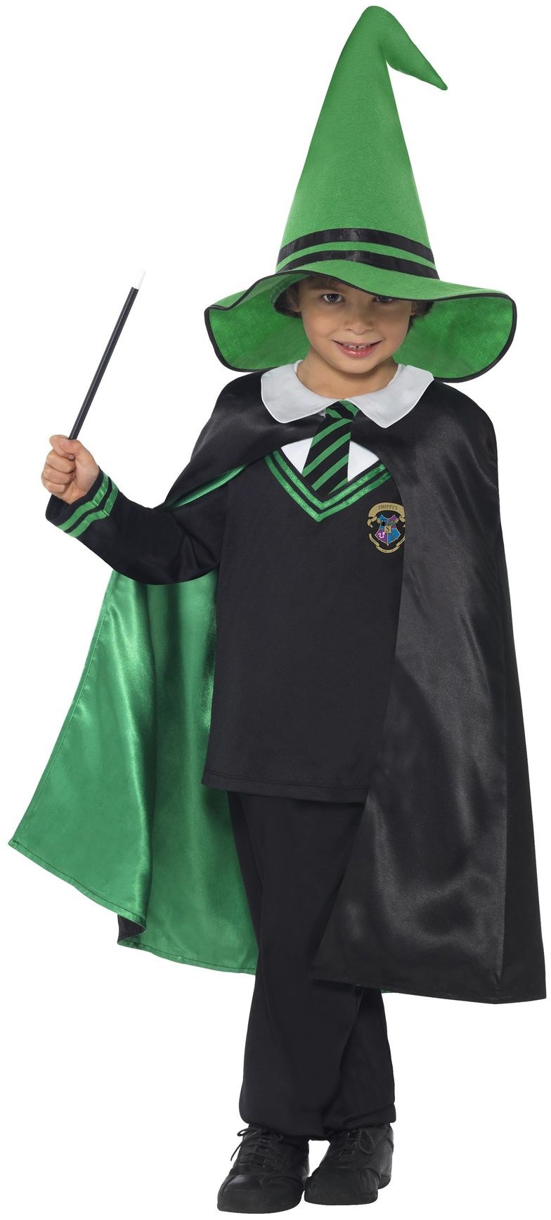 Tovenaars outfit jongens zwart groen
