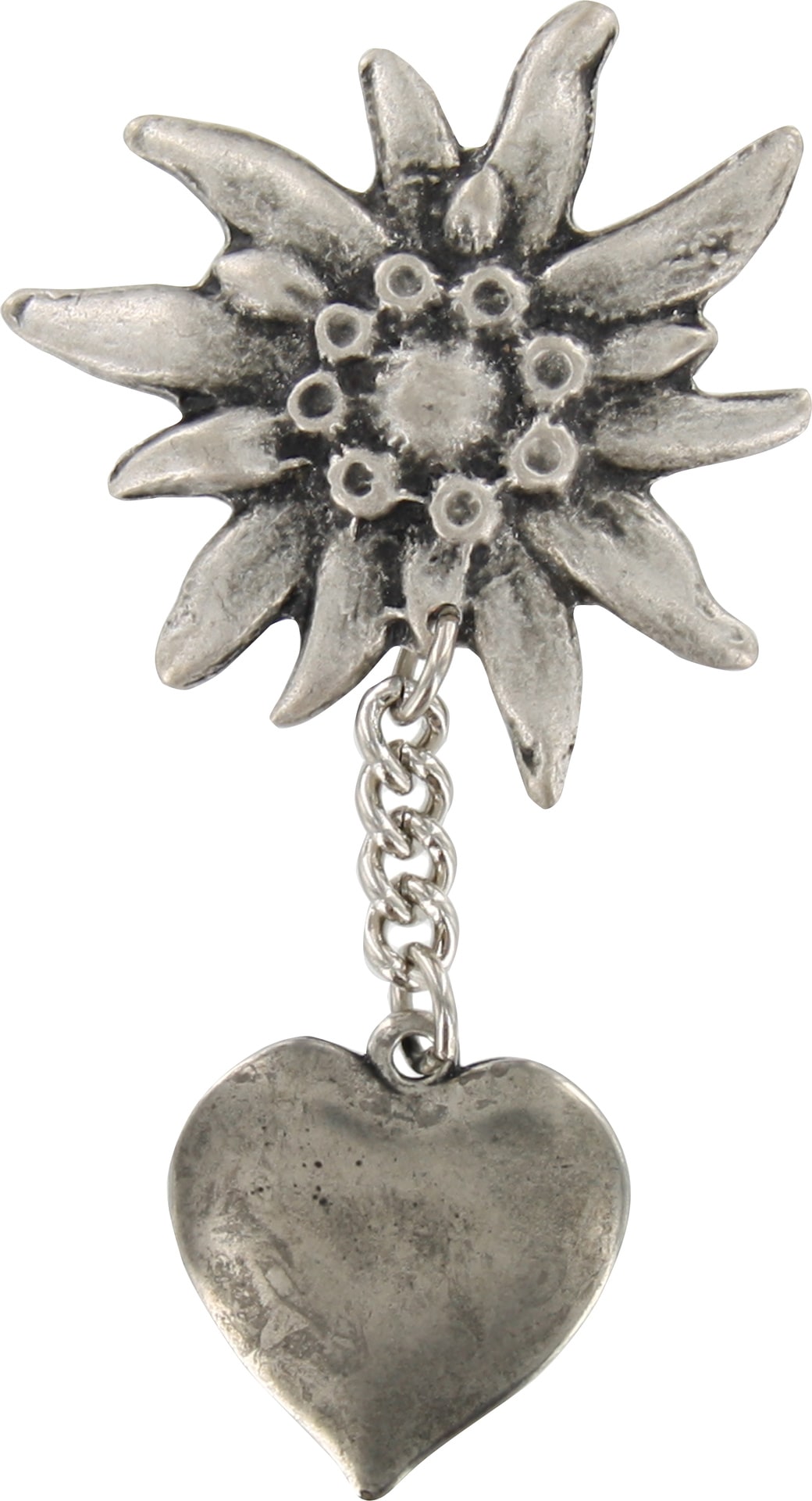 Trachten Speld Edelweiss Zilver met Ketting Oktoberfest