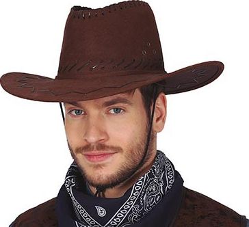 Partina City Vijftig Charlotte Bronte Traditionele cowboyhoed bruin | Feestkleding.nl