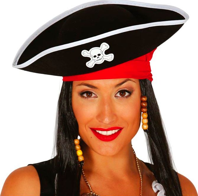 Traditionele piratenhoed met schedel