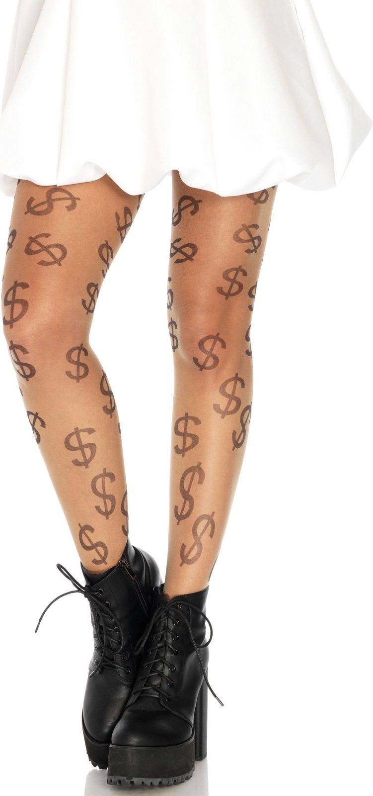 Transparante panty met dollar print