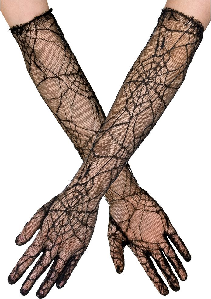 Transparante spinnenweb handschoenen