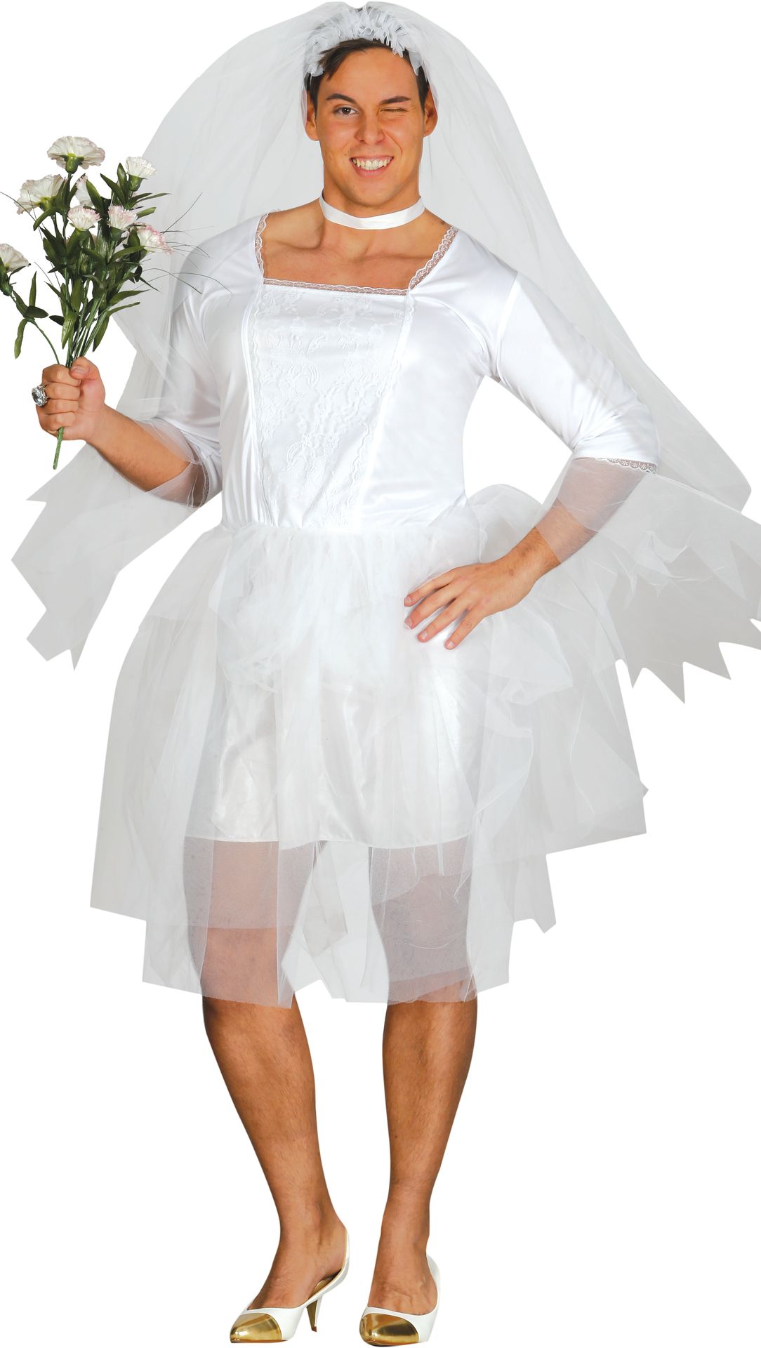 Travestiet bruid jurk XL
