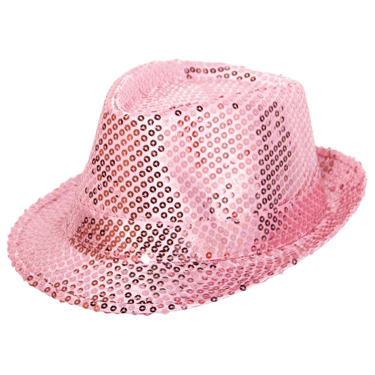 Trilby pailletten hoed roze