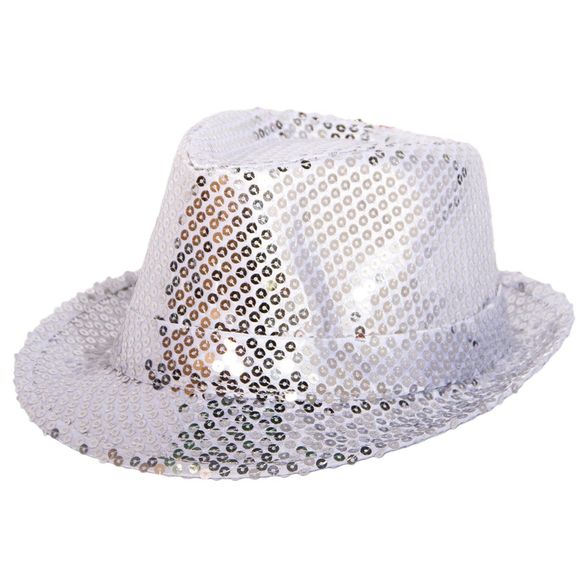 Trilby pailletten hoed zilver