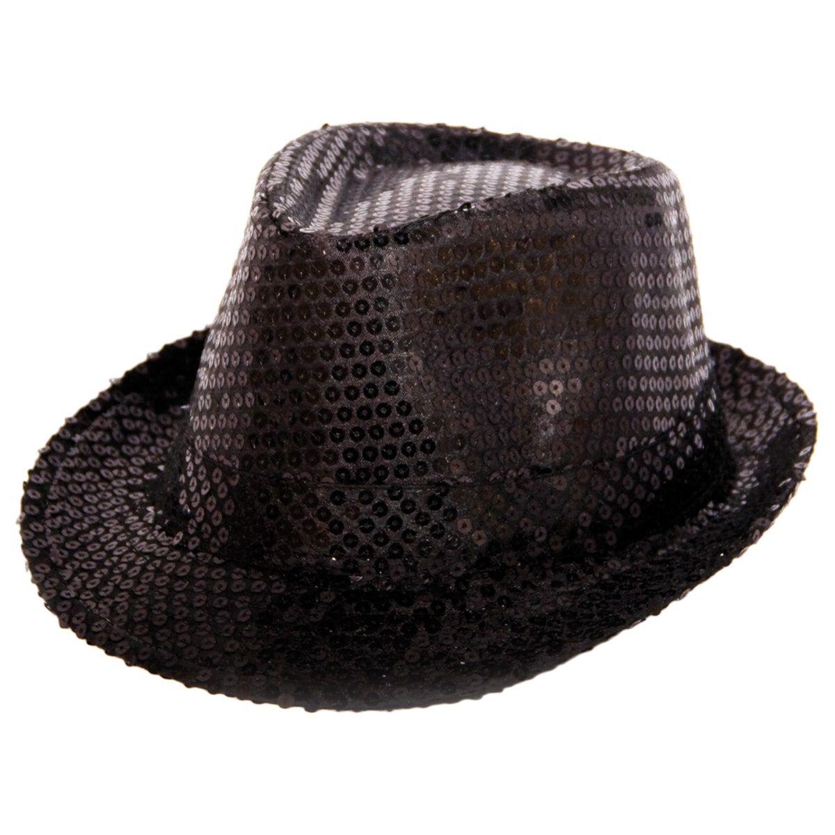 Trilby pailletten hoed zwart