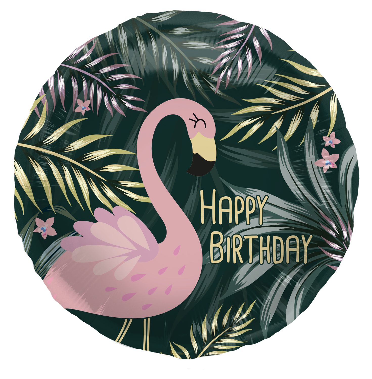 Tropical flamingo verjaardag folieballon