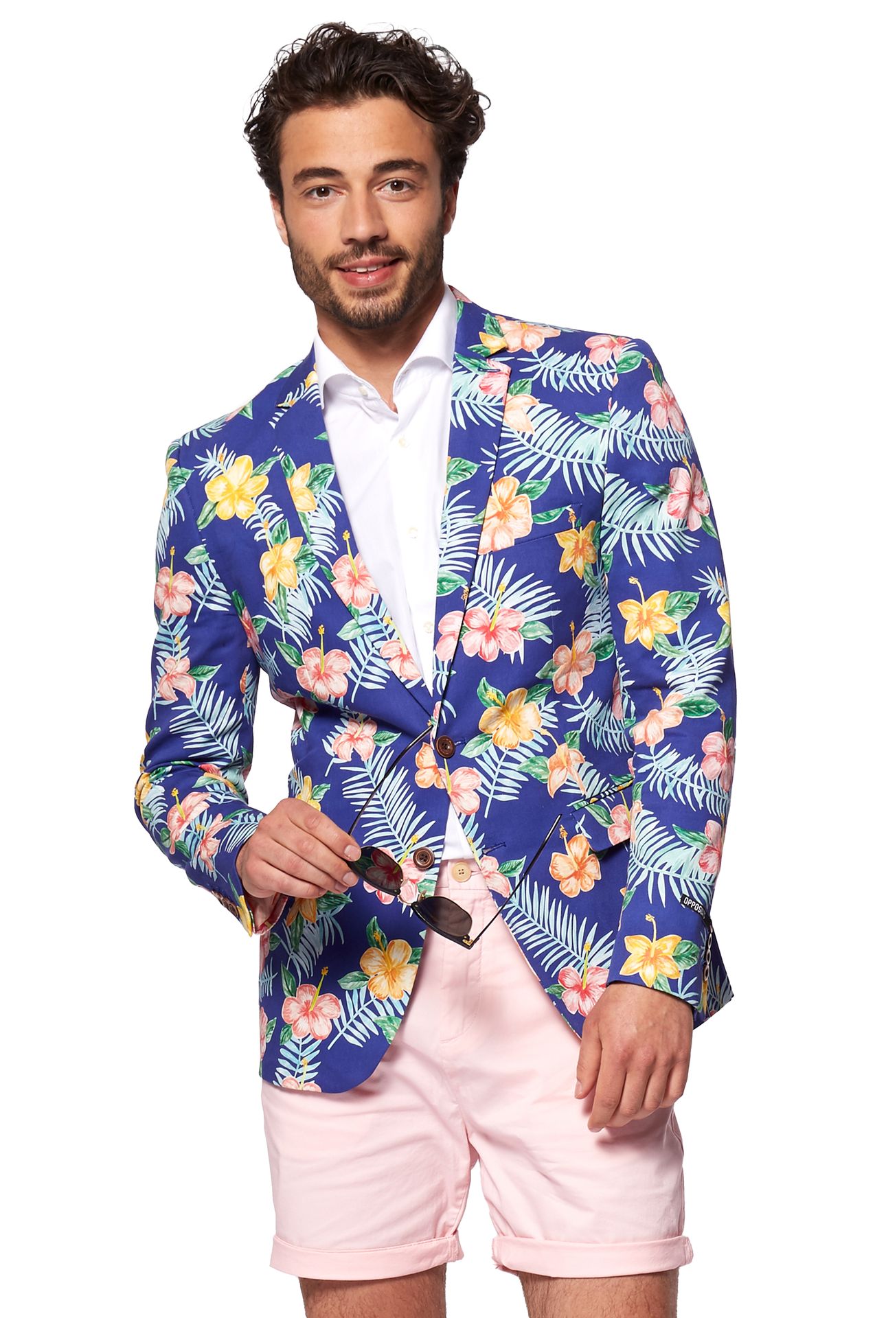 Tropical Flowers - Blue Blazer Heren Opposuits