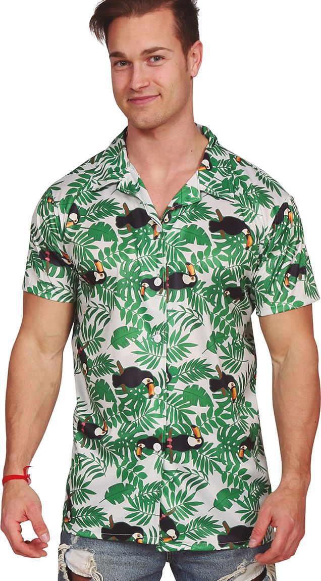 Tropisch Groen Shirt met Palmbladeren Design