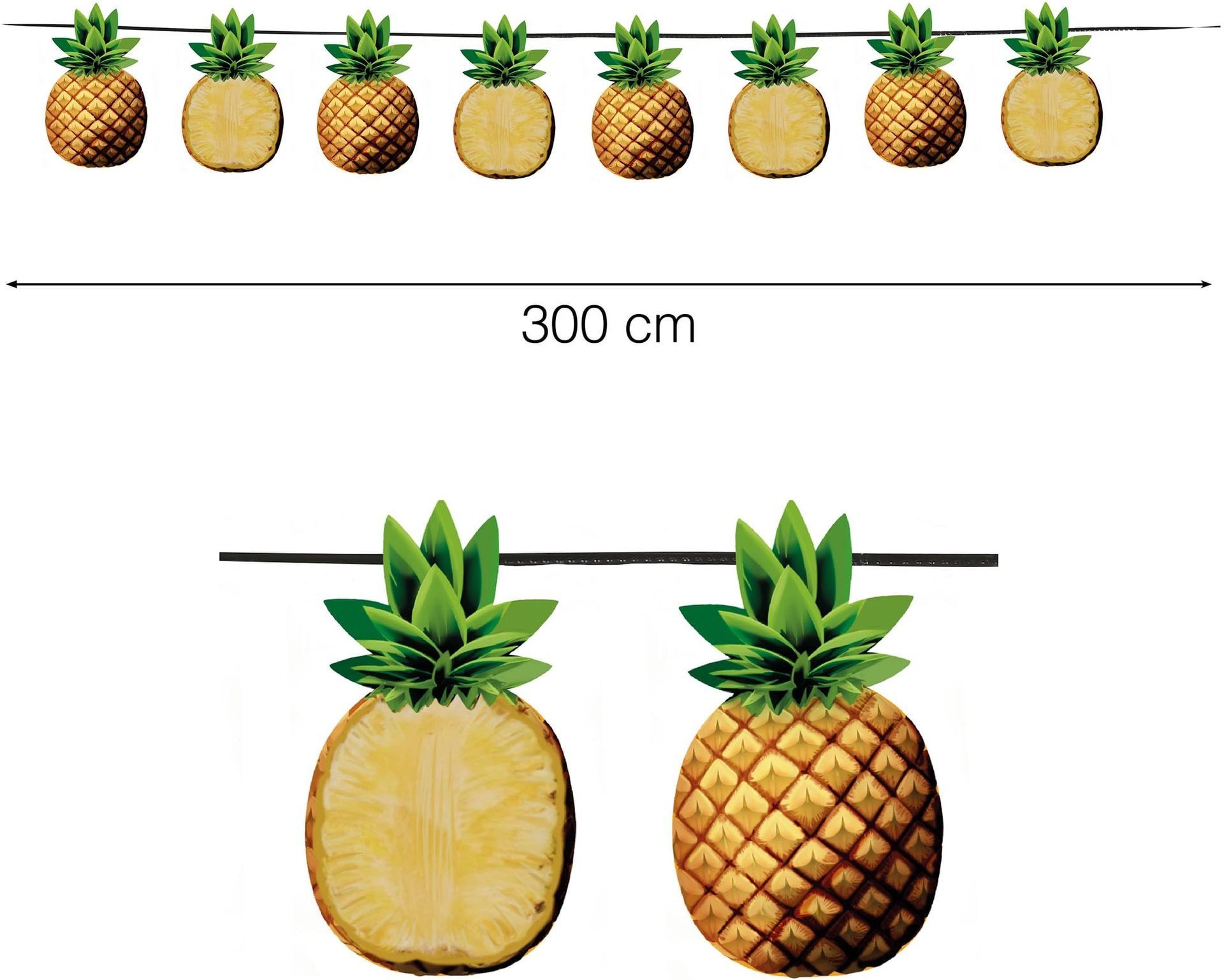 Tropische Ananas Hawaii Slinger Vlaggetjes 3 Meter