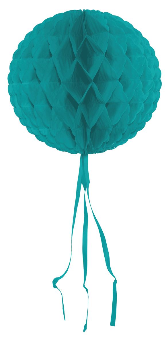 Turquoise honingraat bol decoratie