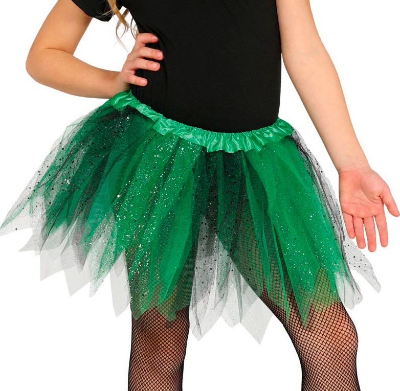 Tutu kind groene glitters