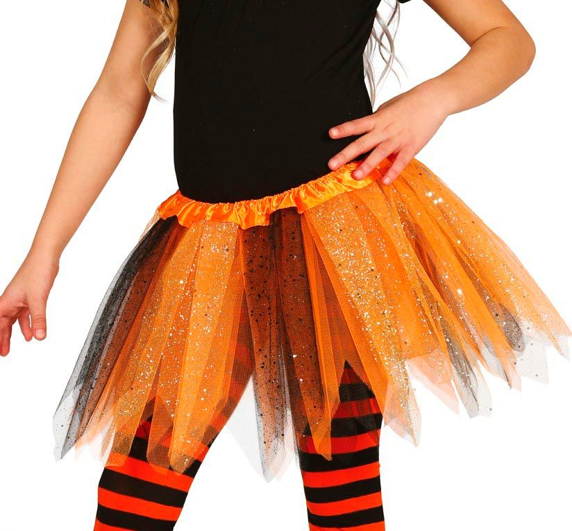 Tutu kind oranje glitters