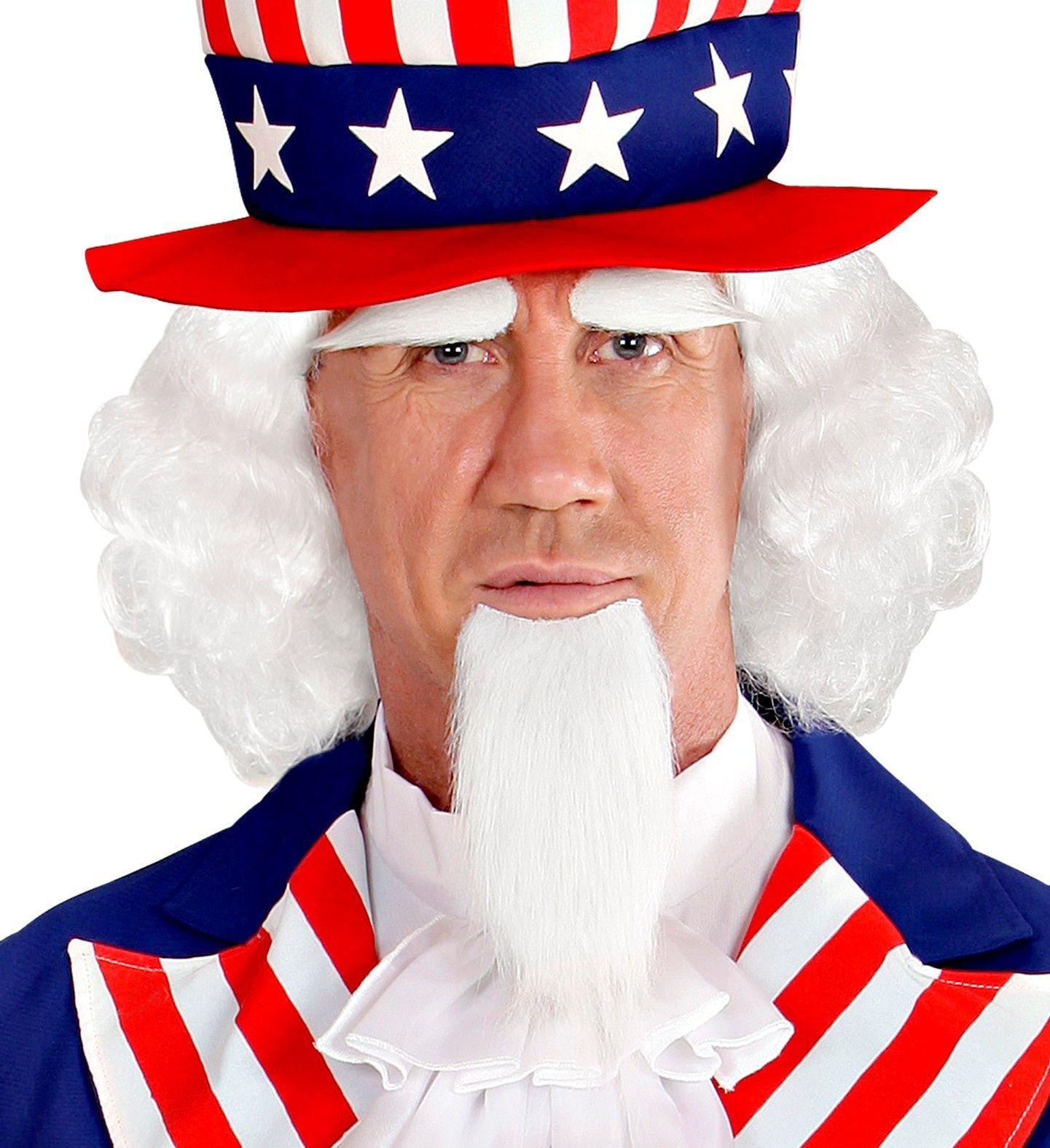 Uncle Sam pruik, baard en wenkbrauwen