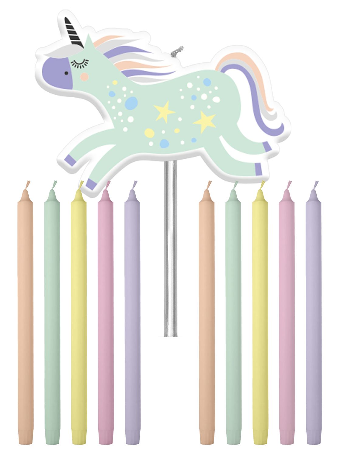 Unicorn pastel kaarsjes