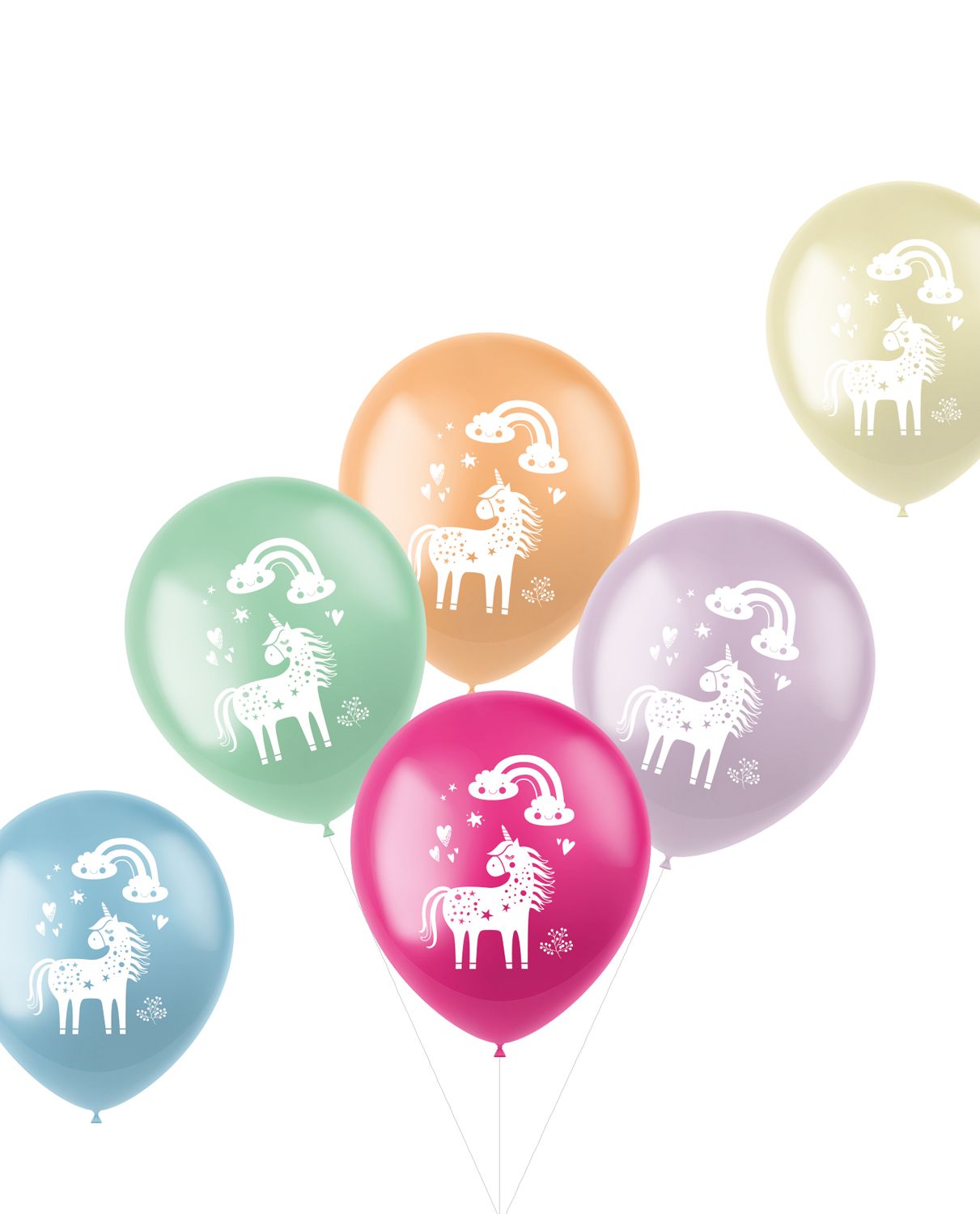 Unicorns en rainbows ballonnen 6 stuks