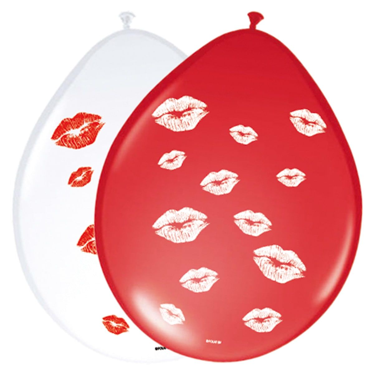 Valentijn ballonnen met lippen 8 stuks