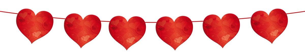 Valentijn hartjes slinger rood 6 meter