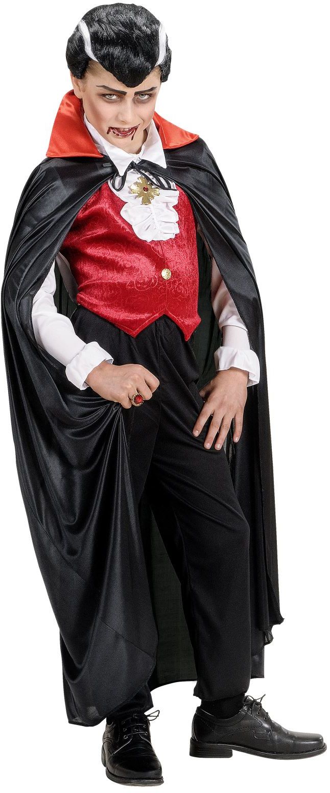 Vampier cape met rode kraag kind