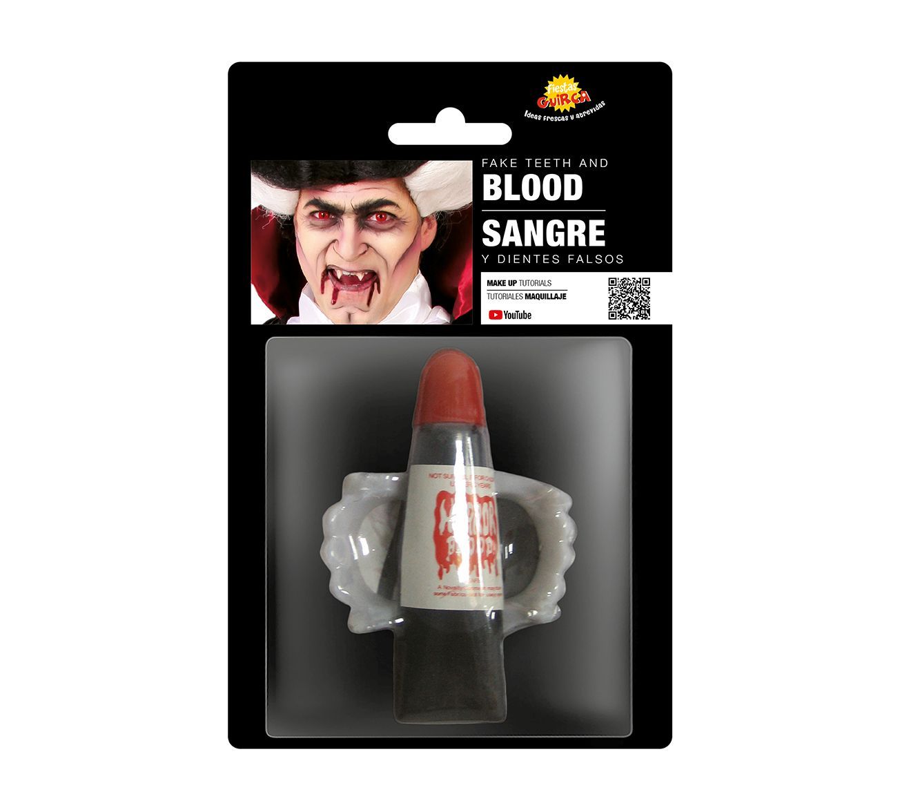 Vampier gebit met nepbloed