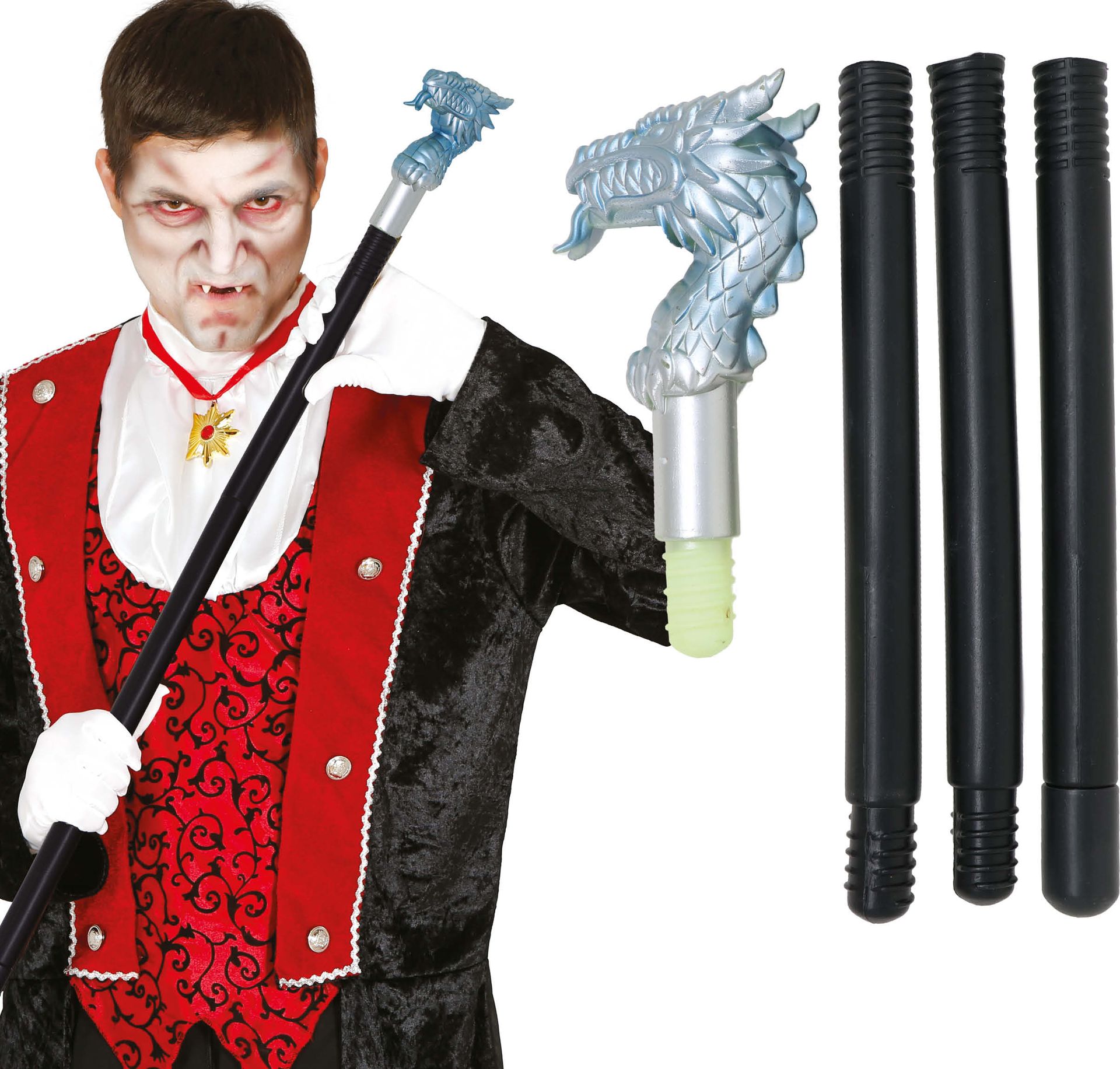 Vampierenstok met drakenhoofd 90 cm halloween