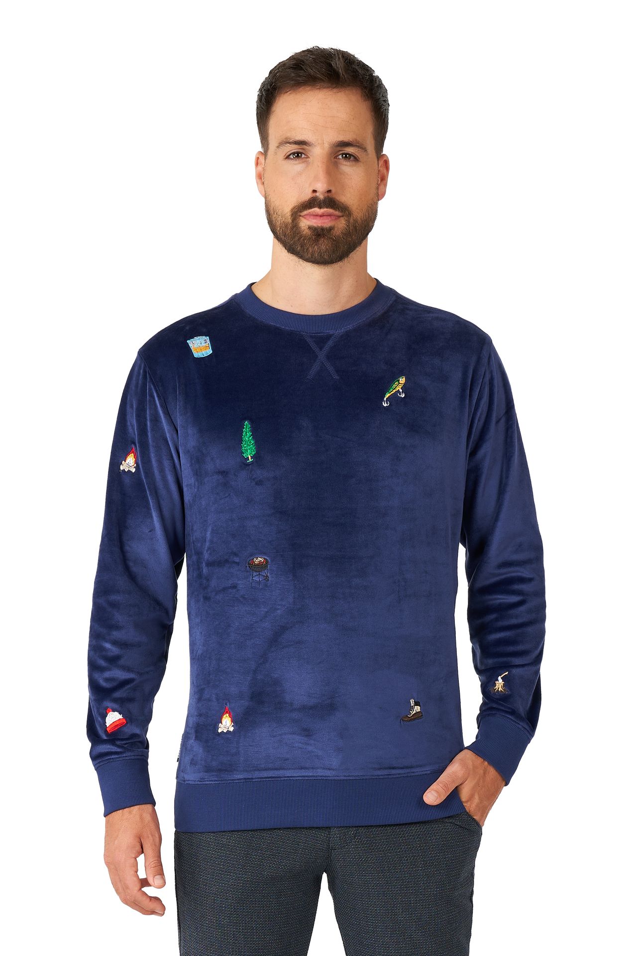 Velvet Navy - Xmas Icons Sweater Heren Opposuits