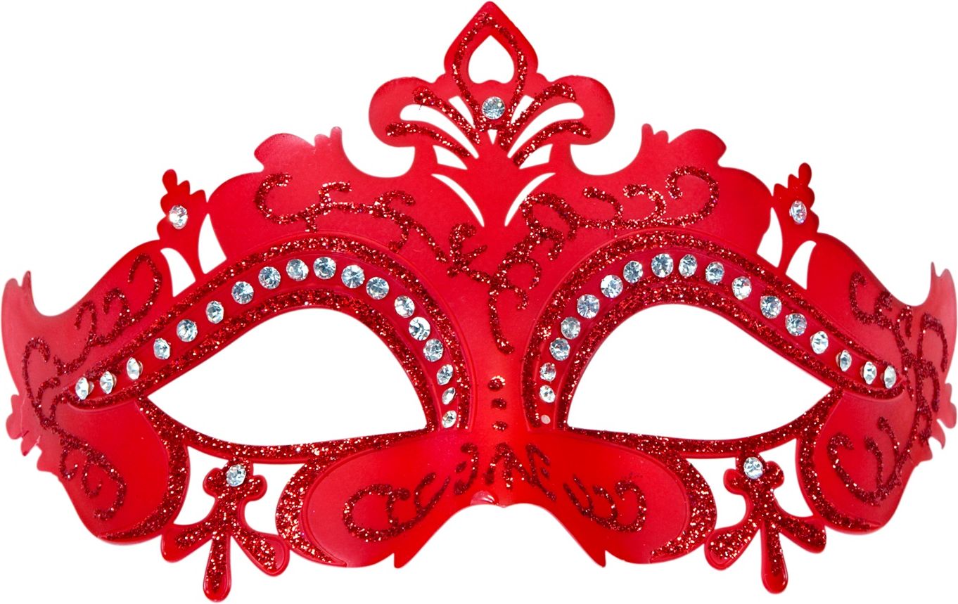Venetiaans glitter oogmasker rood