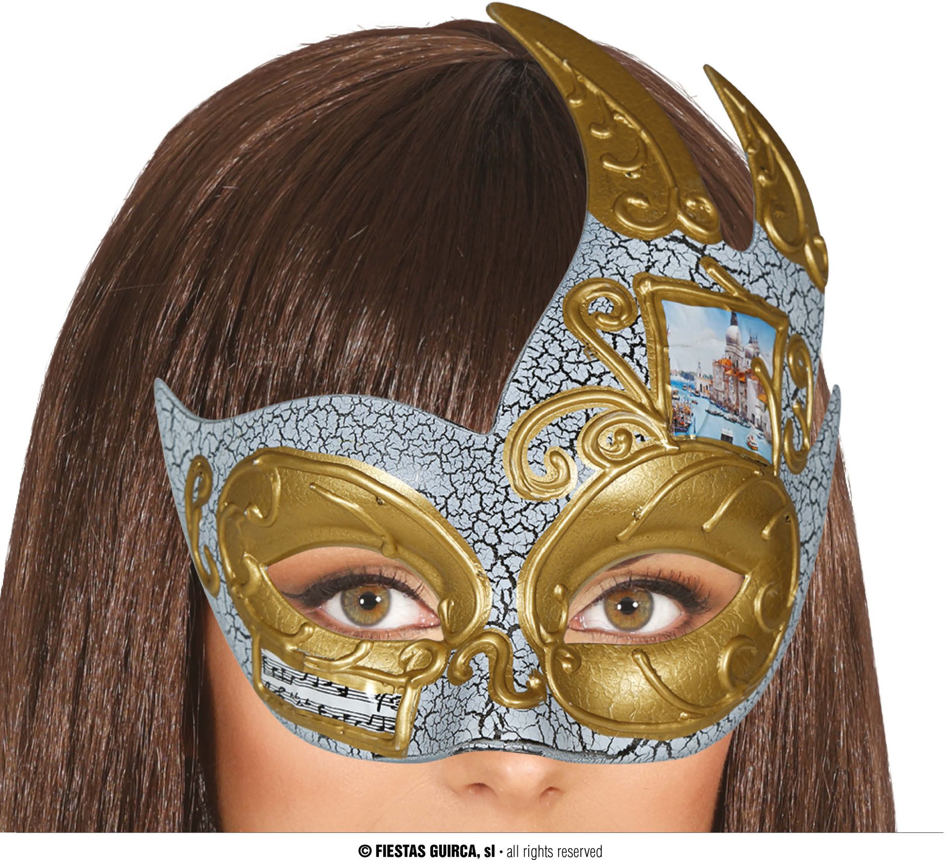 Venetiaans Oogmasker Goud Grijs