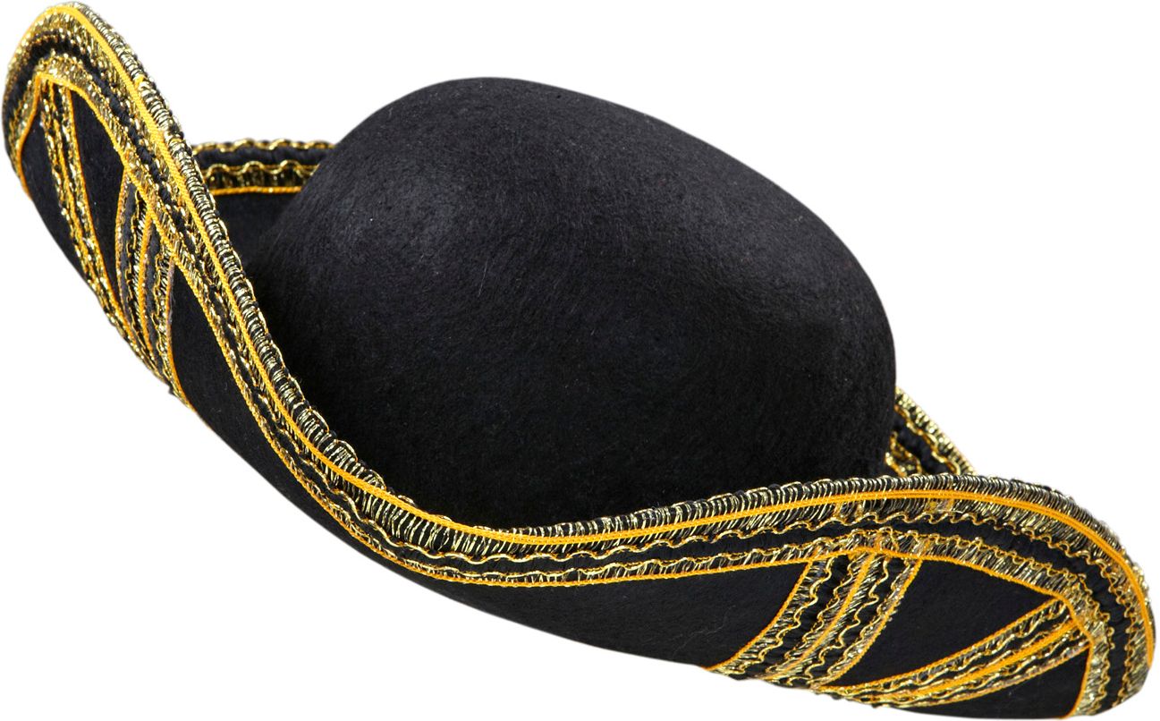 Venetiaanse tricorn hoed zwart