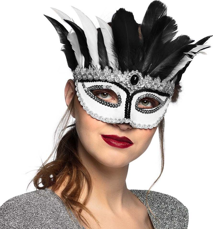 Venice oogmasker zwart wit