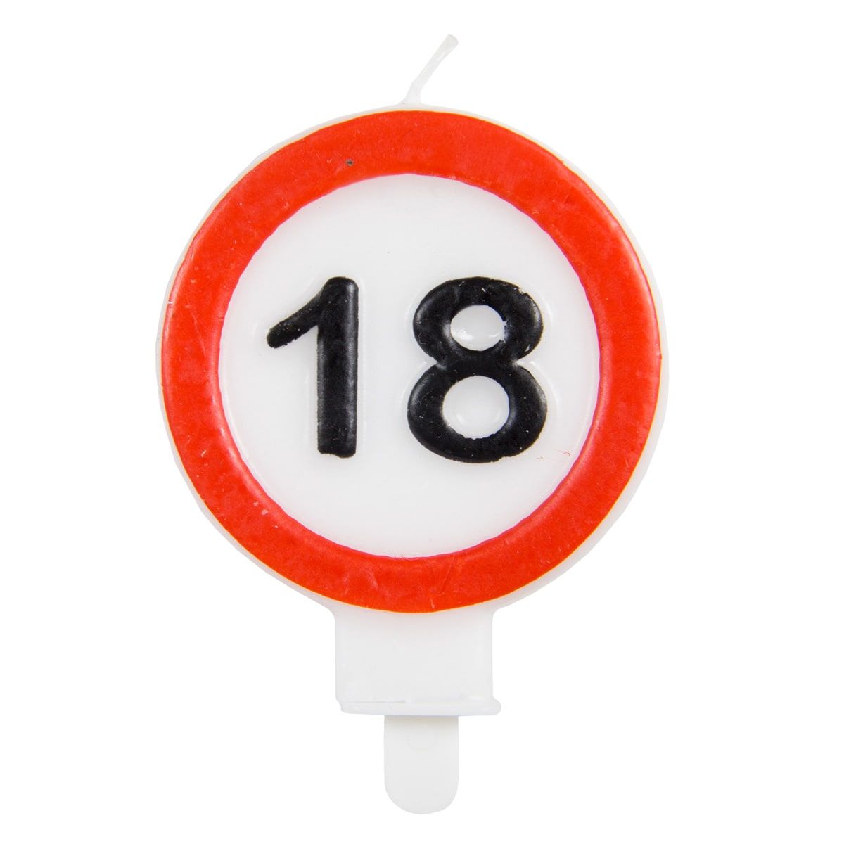 Verjaardag 18 jaar verkeersbord kaarsje