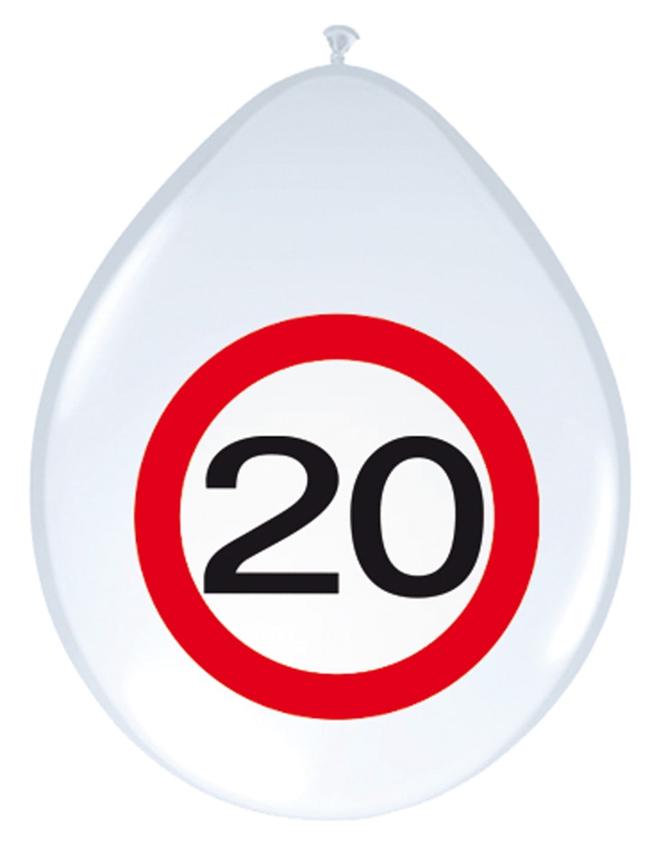 Verjaardag 20 jaar verkeersbord ballonnen