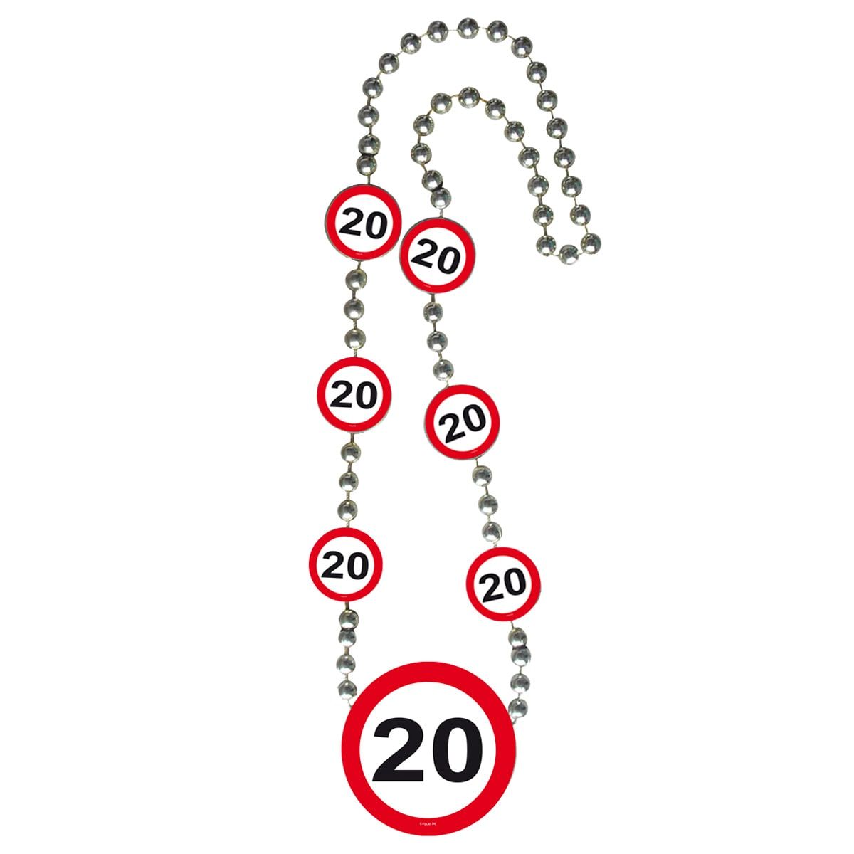 Verjaardag 20 jaar verkeersbord ketting