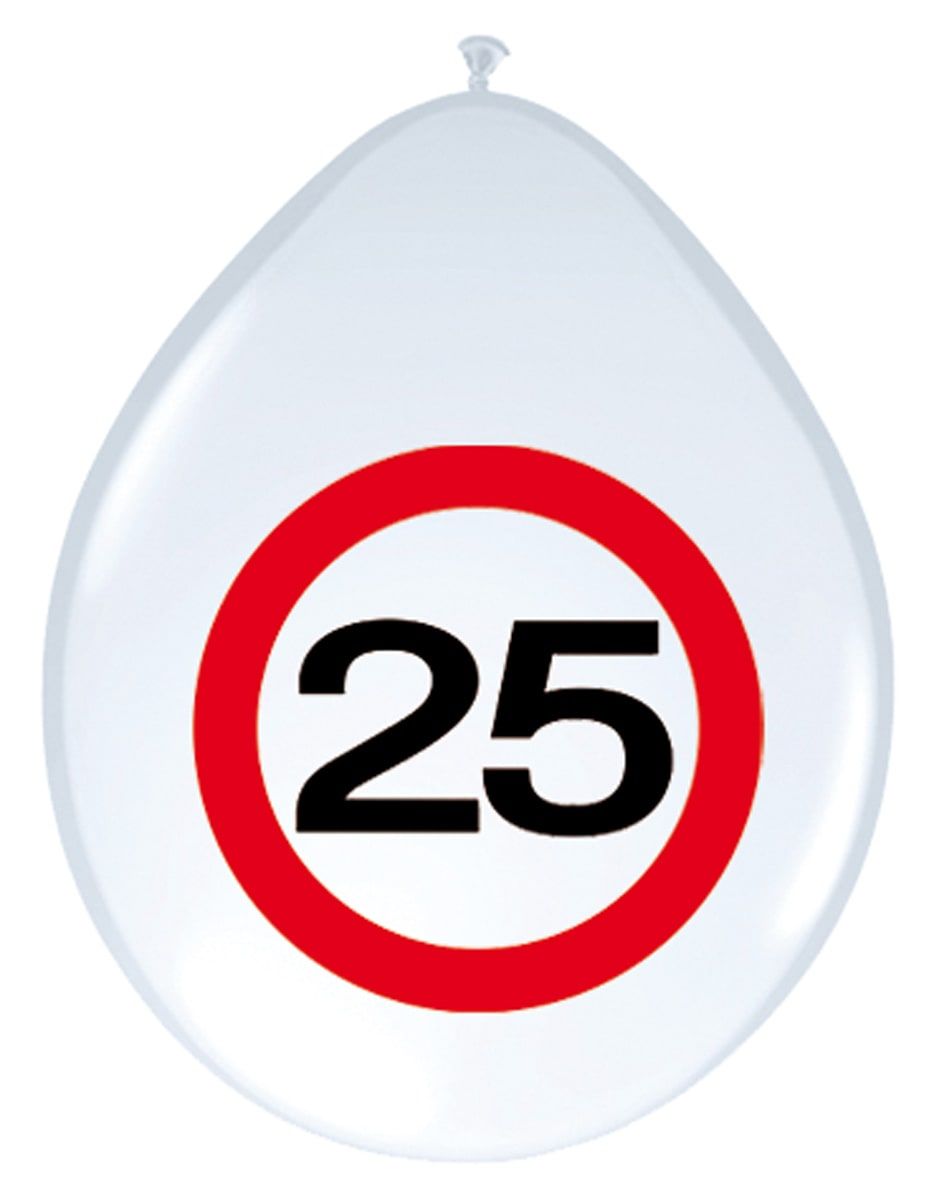 Verjaardag 25 jaar verkeersbord ballonnen