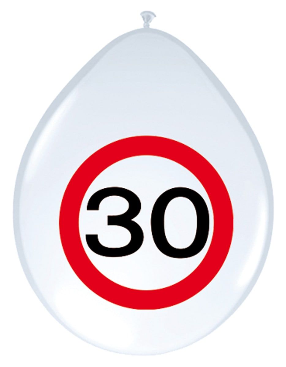 Verjaardag 30 jaar verkeersbord ballonnen