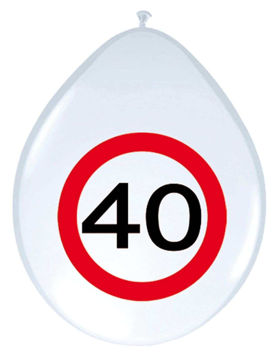 Verjaardag 40 jaar verkeersbord ballonnen