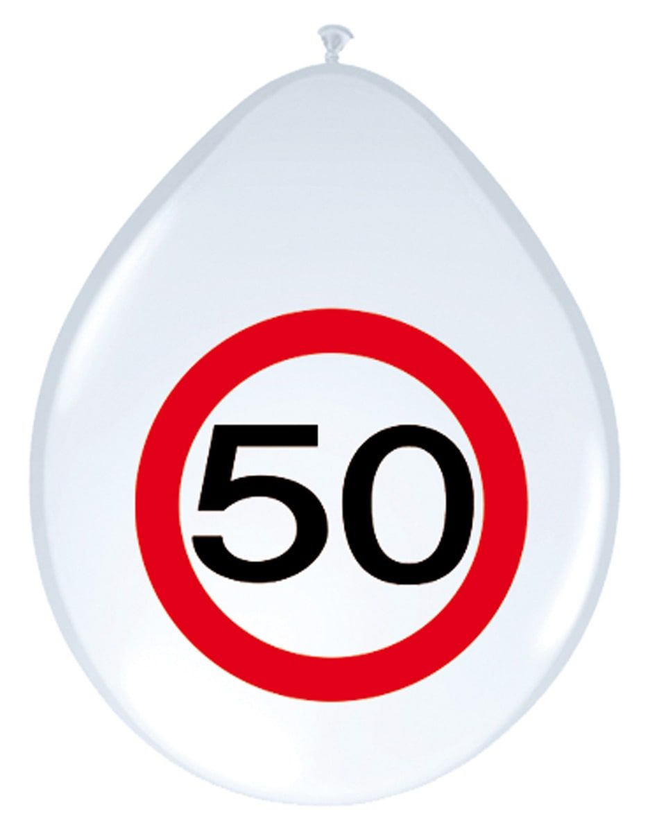 Verjaardag 50 jaar verkeersbord ballonnen